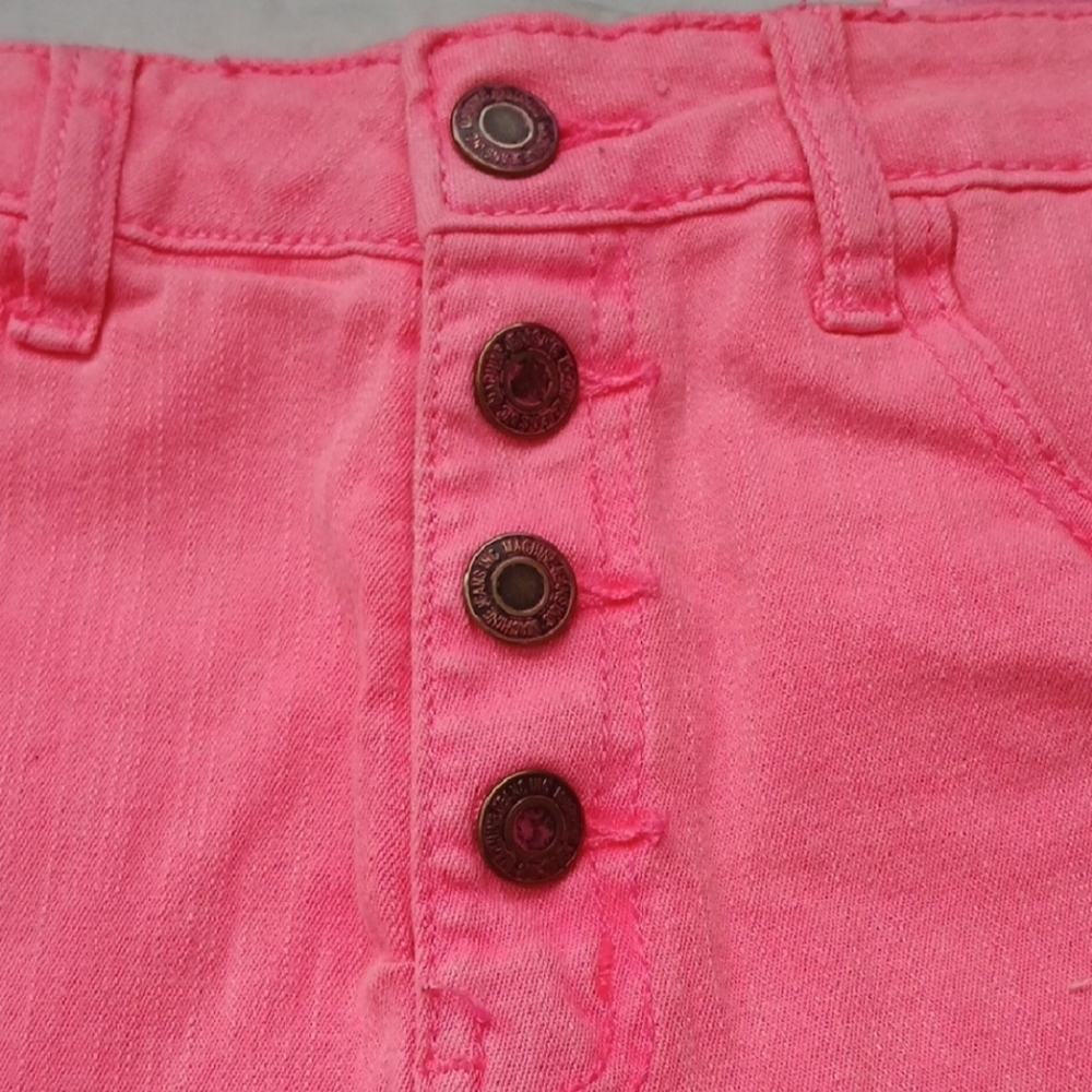 Pink Distressed Denim Shorts Machine Jeans - Picture 4 of 8